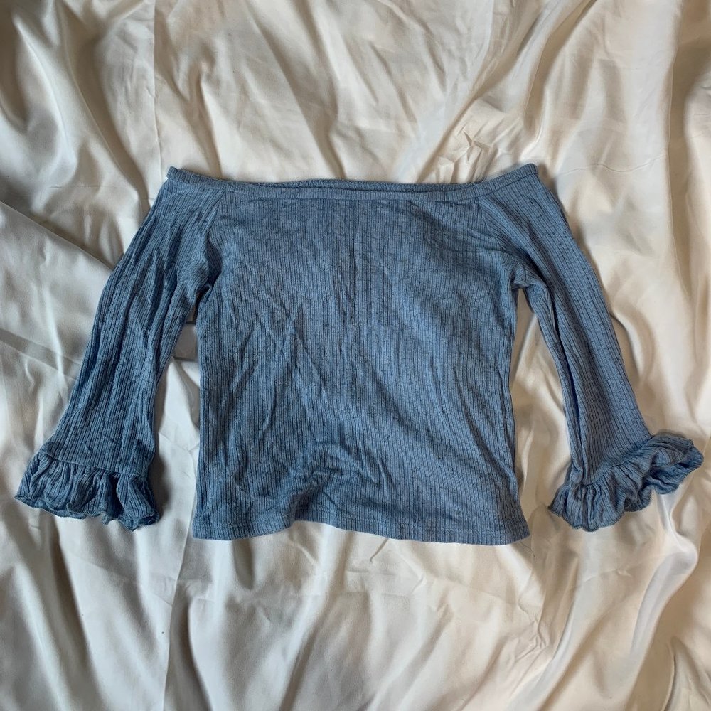 Light Blue Off-the-Shoulder Top